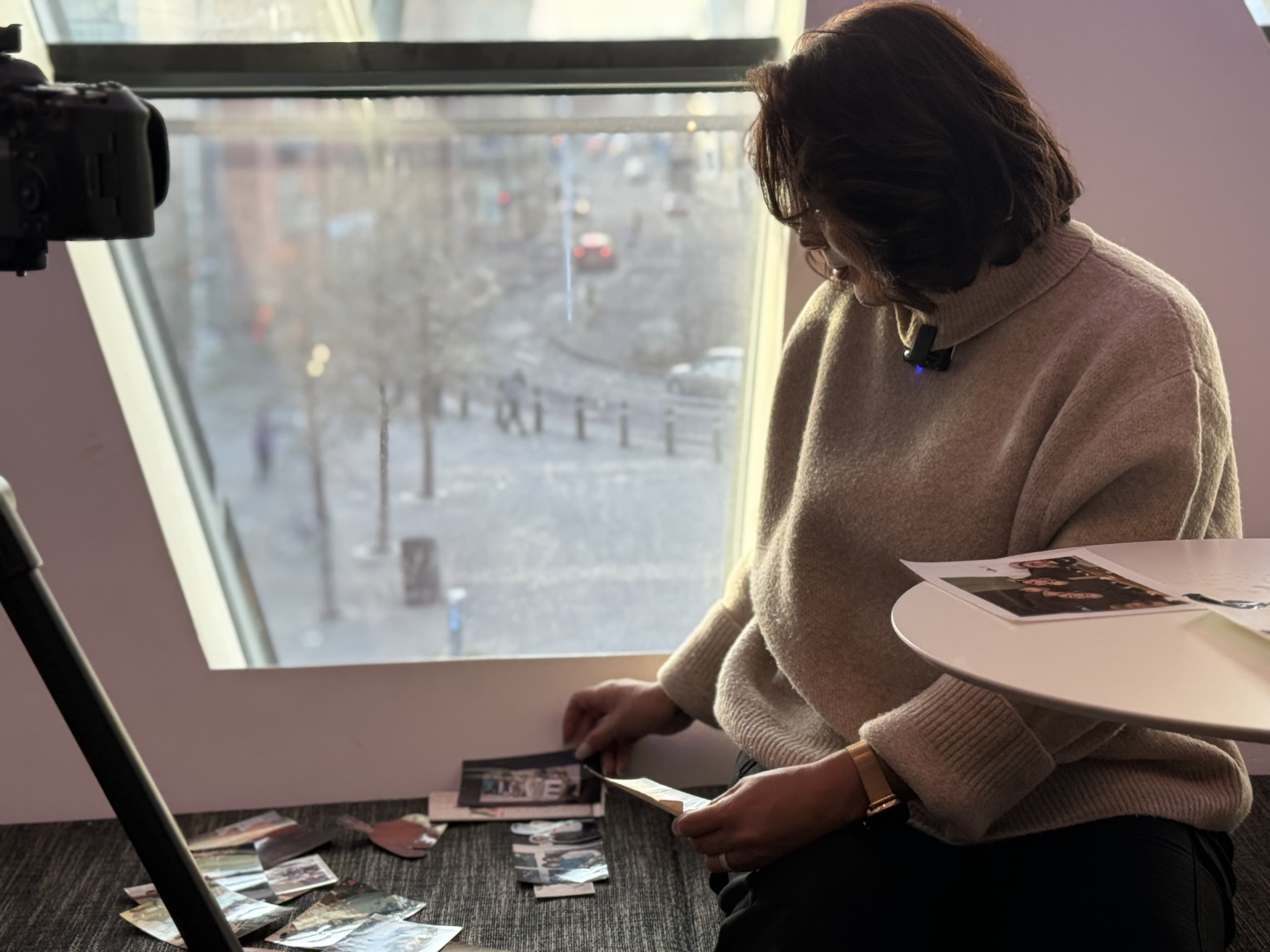 Archive photographs being curated